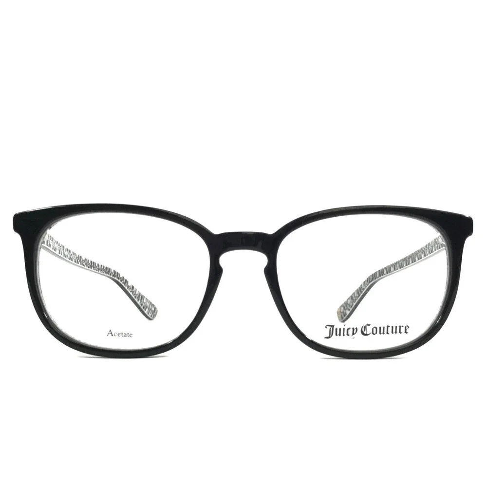 Juicy Couture Eyeglasses Frames JU310 807 Black White Cat Eye Full Rim 50-17-135